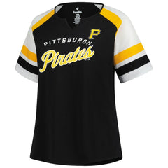 Pittsburgh Pirates Profile Women's Plus Sized Arched Notch Neck T-Shirt Near Me