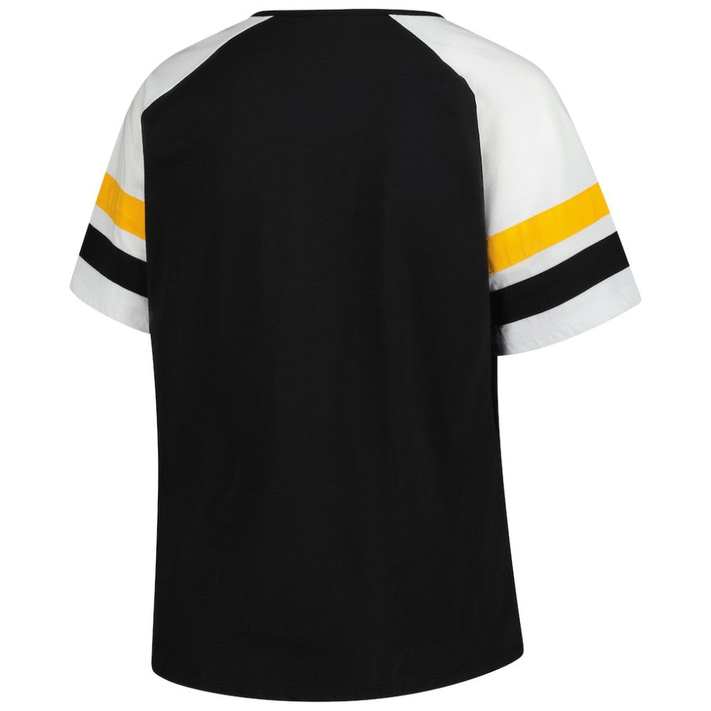 Pittsburgh Pirates Profile Women's Plus Sized Arched Notch Neck T-Shirt Near Me