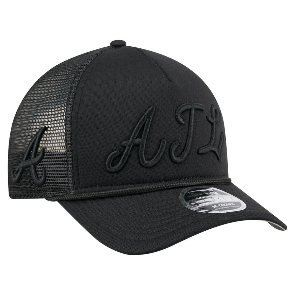 Atlanta Braves New Era City Initial 9FORTY A-Frame M-Crown Adjustable Trucker Hat Outlet