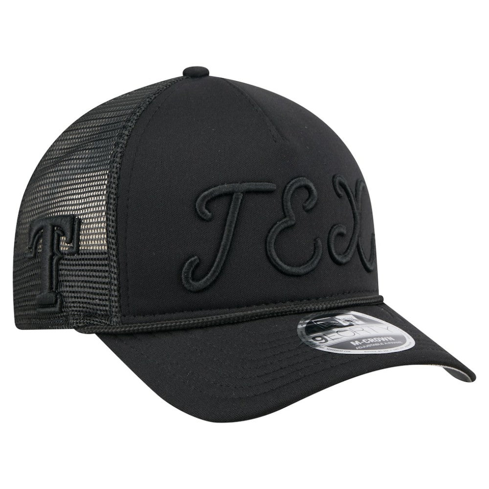 Texas Rangers New Era City Initial 9FORTY A-Frame M-Crown Adjustable Trucker Hat Outlet