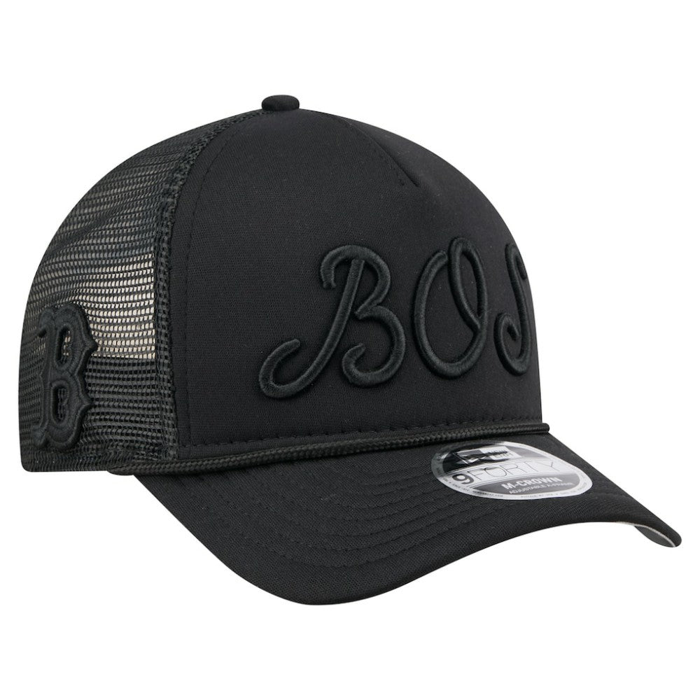 Boston Red Sox New Era City Initial 9FORTY A-Frame M-Crown Adjustable Trucker Hat for sale