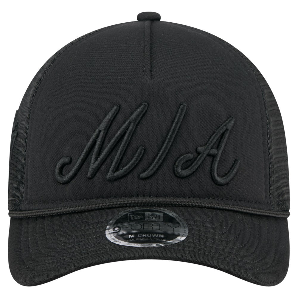 Miami Marlins New Era City Initial 9FORTY A-Frame M-Crown Adjustable Trucker Hat Near Me