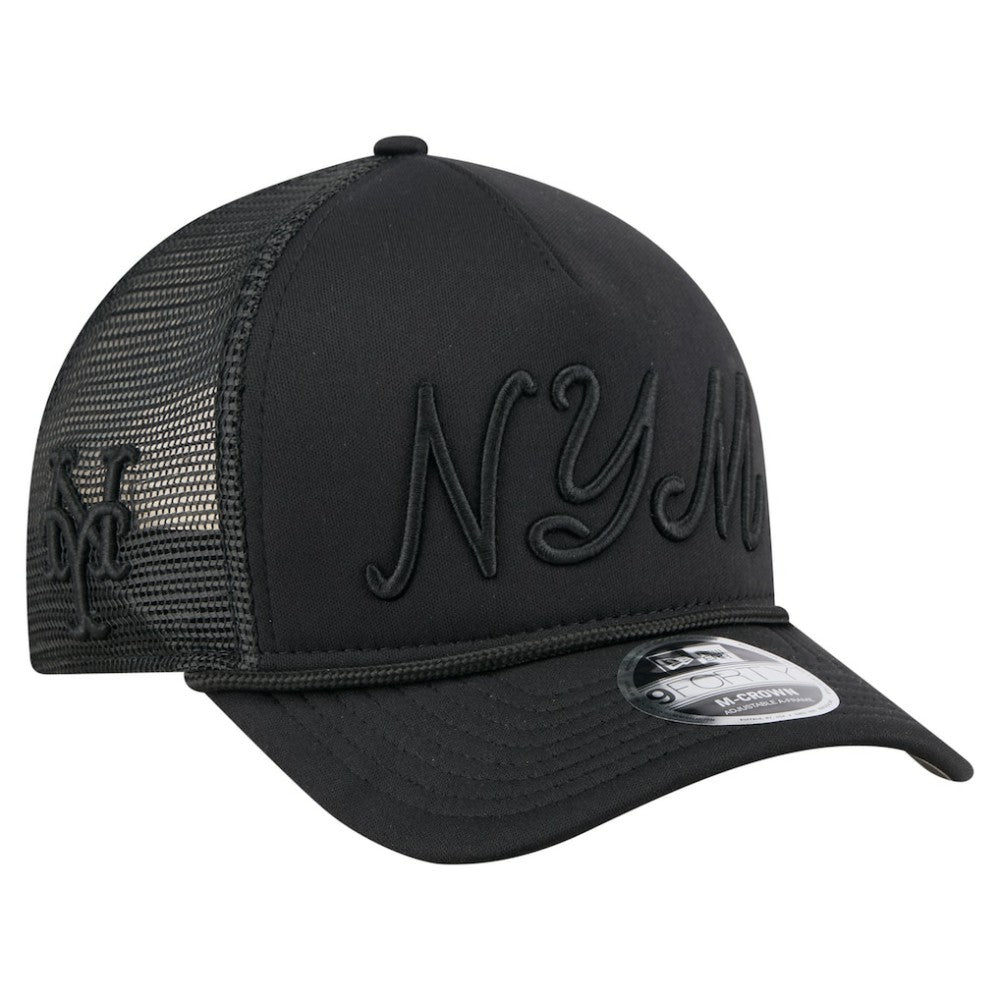 New York Mets New Era City Initial 9FORTY A-Frame M-Crown Adjustable Trucker Hat Near Me