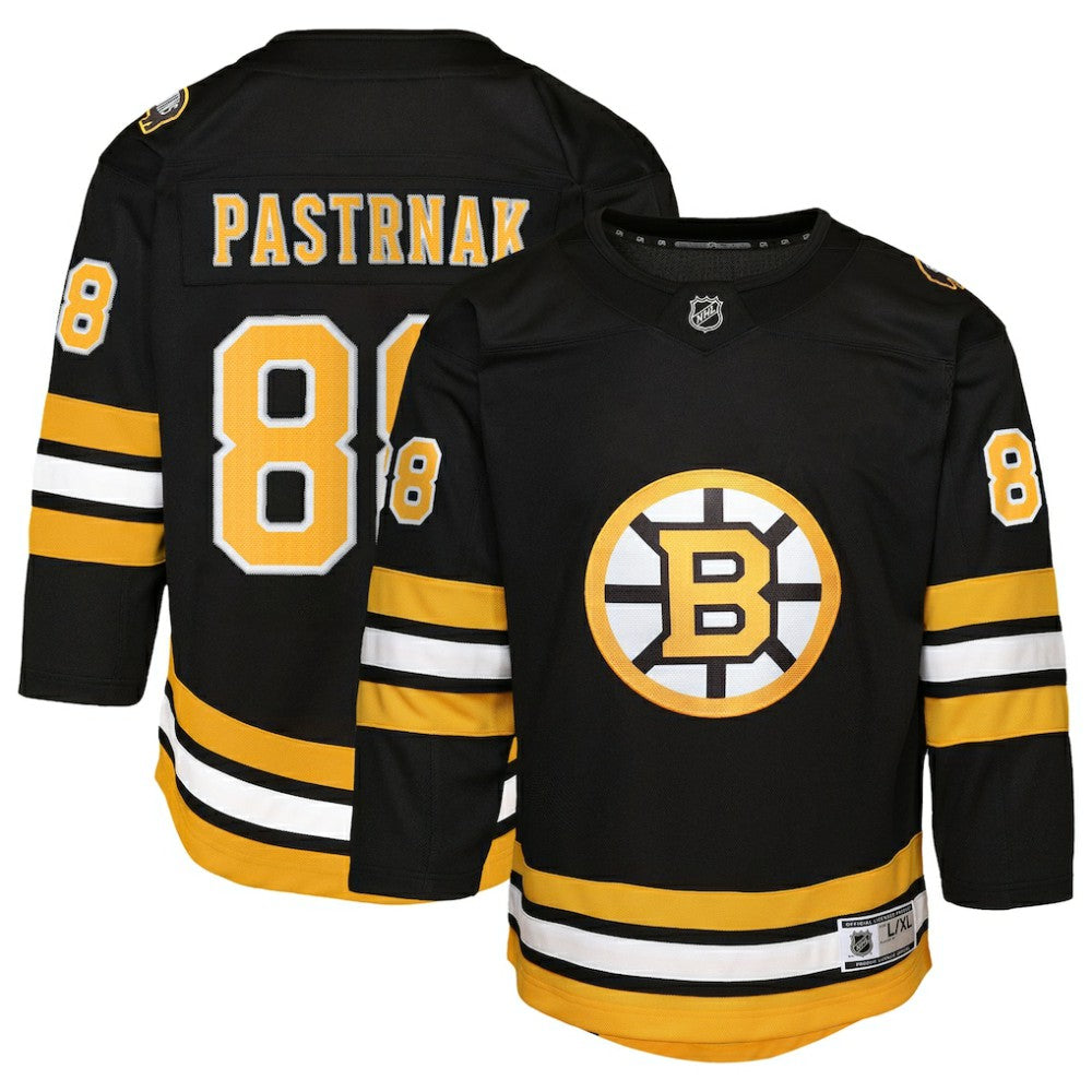 David Pastrnak Boston Bruins Youth Home Premier Player Jersey - Black | NHL Lifestyle