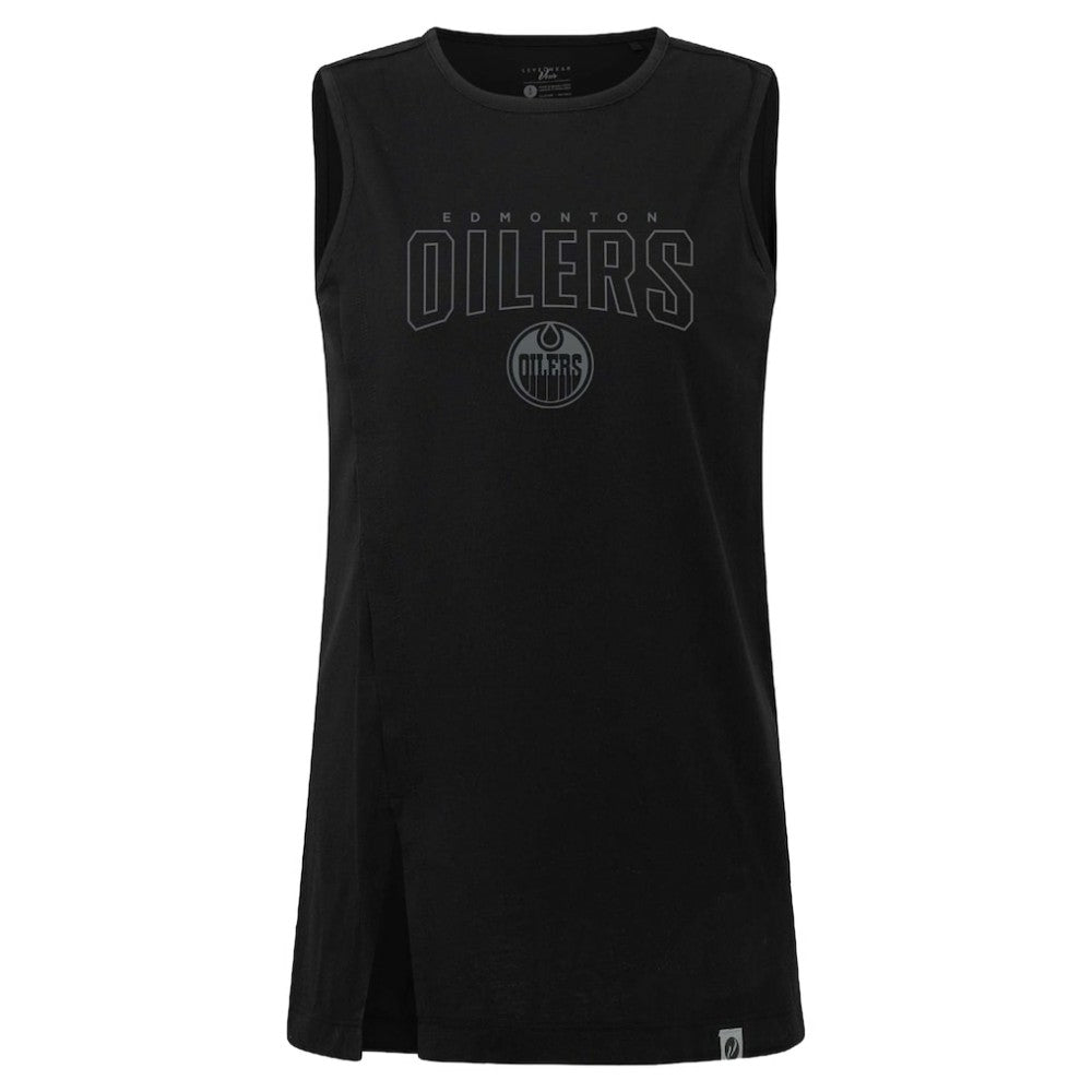 Edmonton Oilers Levelwear Women's Influx Darkmoon Tank Top - Black | NHL Lifestyle