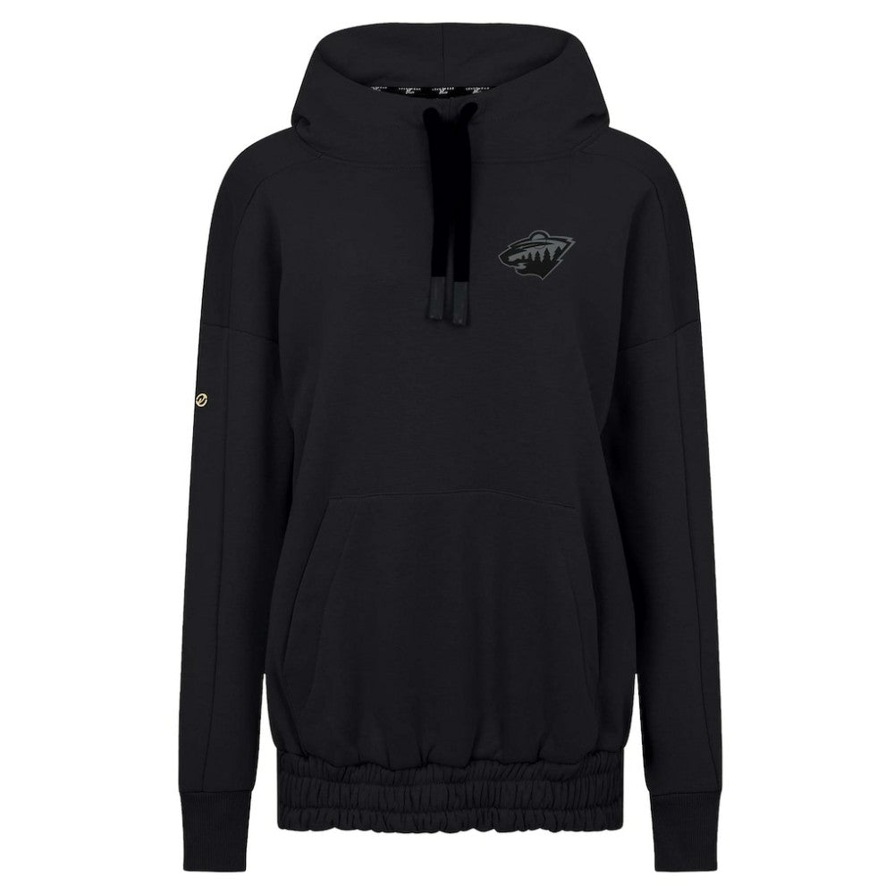 Minnesota Wild Levelwear Women's Waterfall Nightfall Pullover Hoodie - Black | NHL Lifestyle