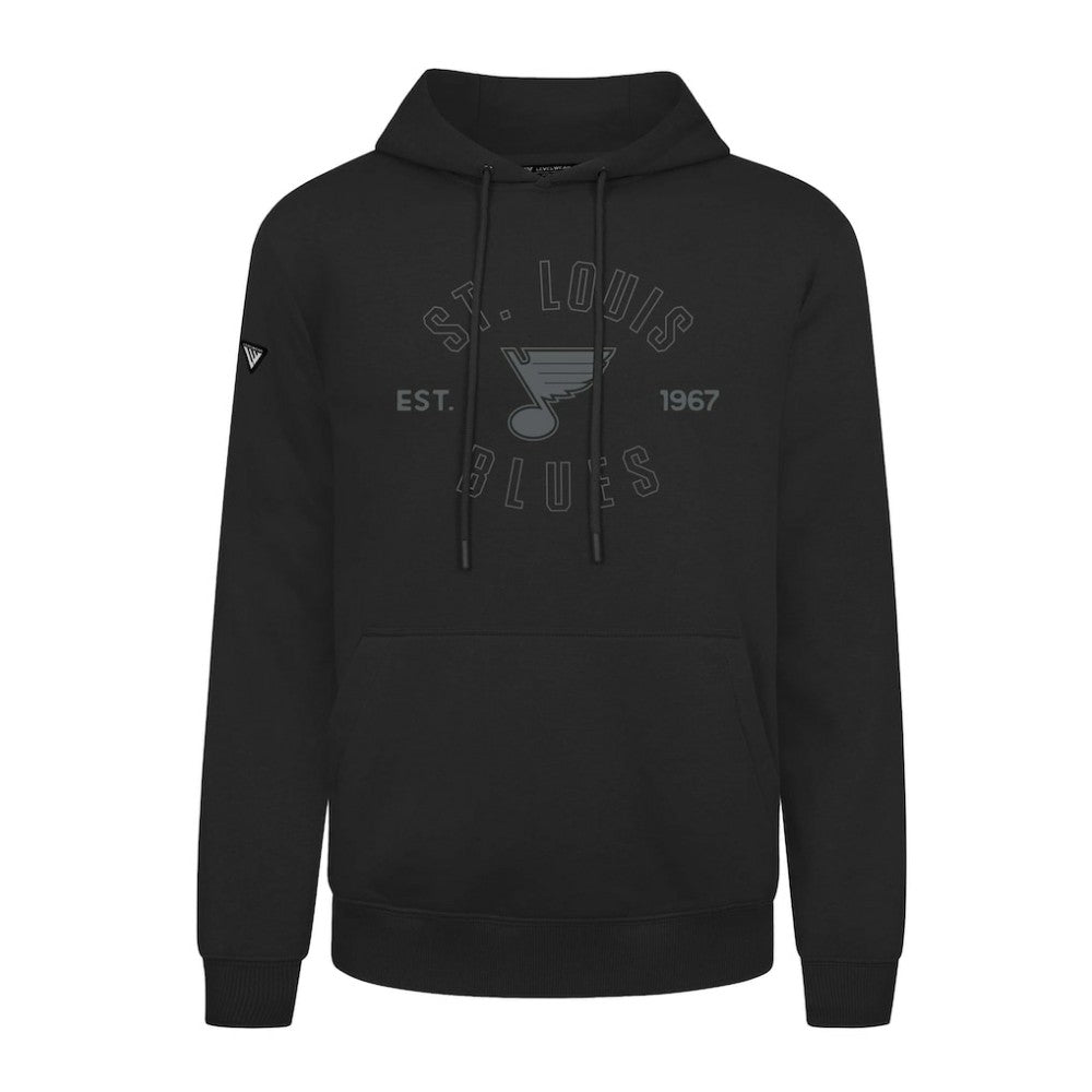 St. Louis Blues Levelwear Podium Abyssal Pullover Hoodie - Black | NHL Lifestyle