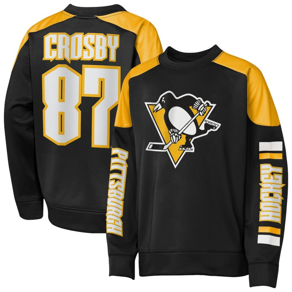 Sidney Crosby Pittsburgh Penguins Outerstuff Youth Best Defense Name & Number Crewneck Sweatshirt - Black | NHL online