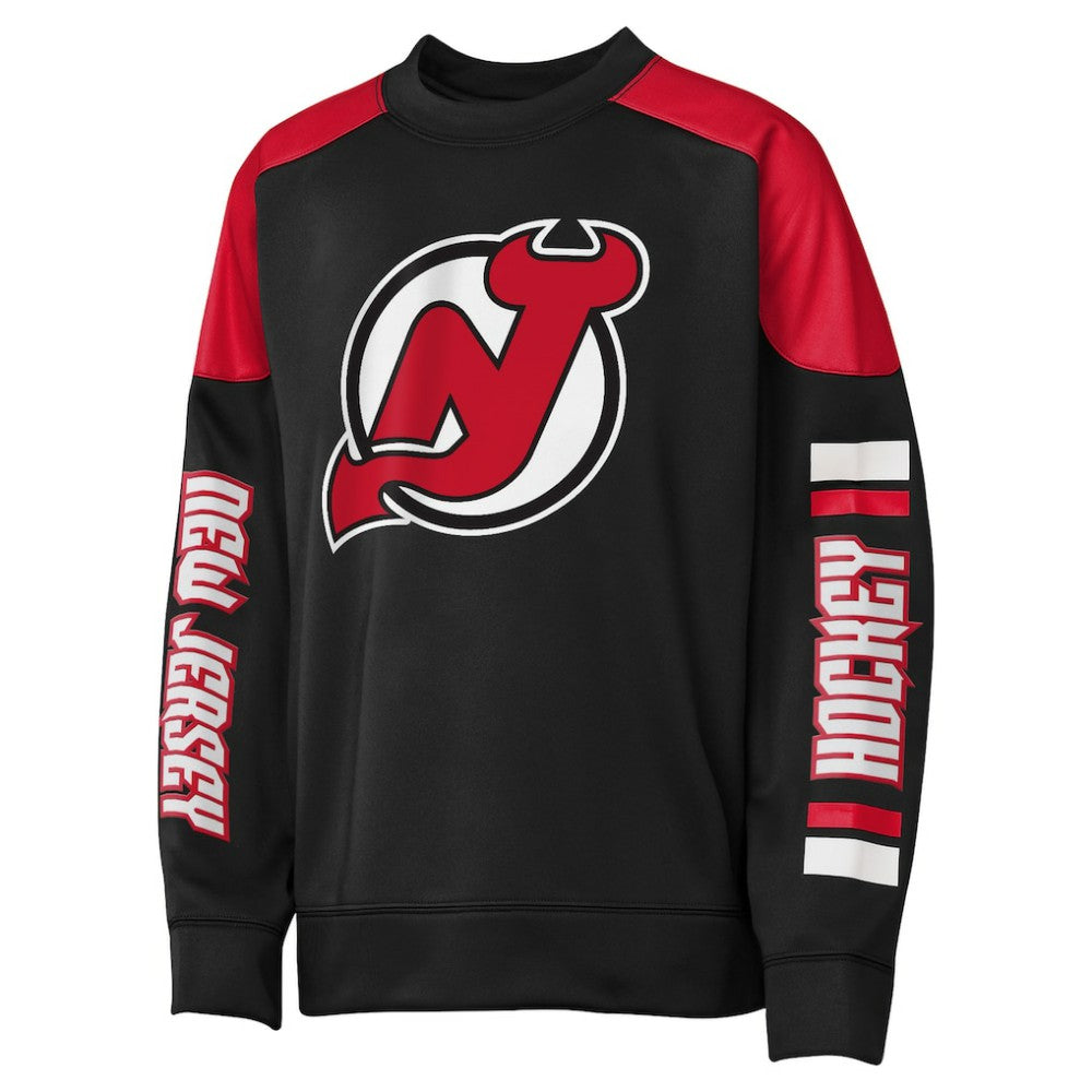 Jack Hughes New Jersey Devils Outerstuff Youth Best Defense Name & Number Crewneck Sweatshirt - Black | NHL on sale