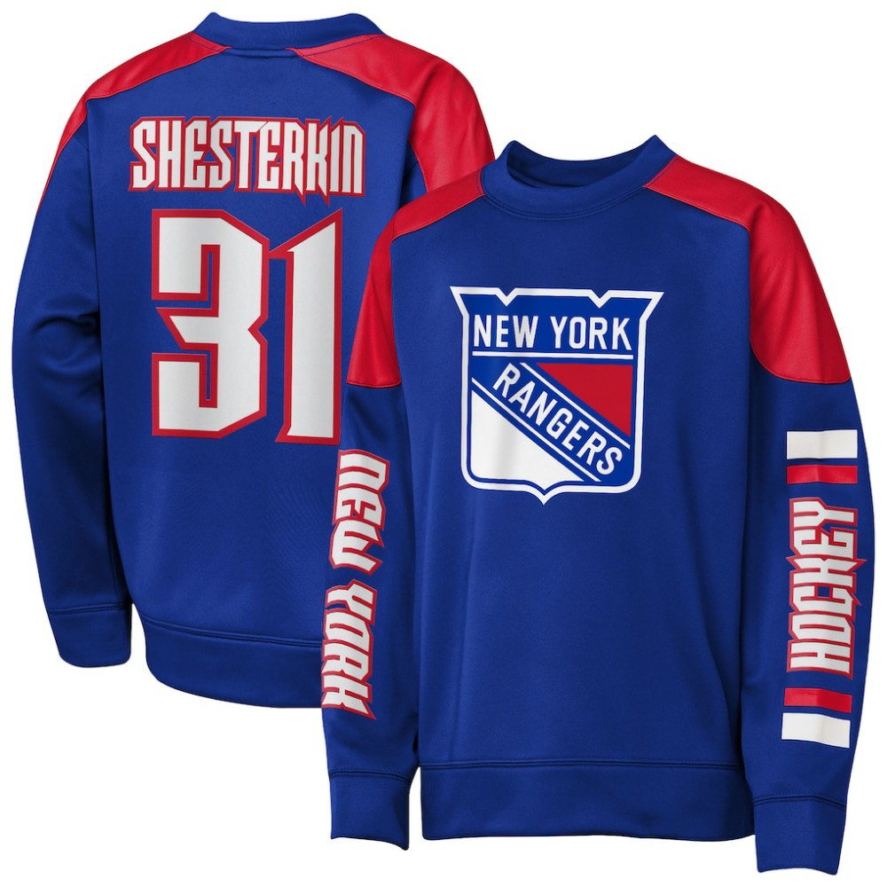 Igor Shesterkin New York Rangers Outerstuff Youth Best Defense Name & Number Crewneck Sweatshirt - Blue | NHL on sale