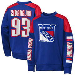 Mika Zibanejad New York Rangers Outerstuff Youth Best Defense Name & Number Crewneck Sweatshirt - Blue | NHL sale