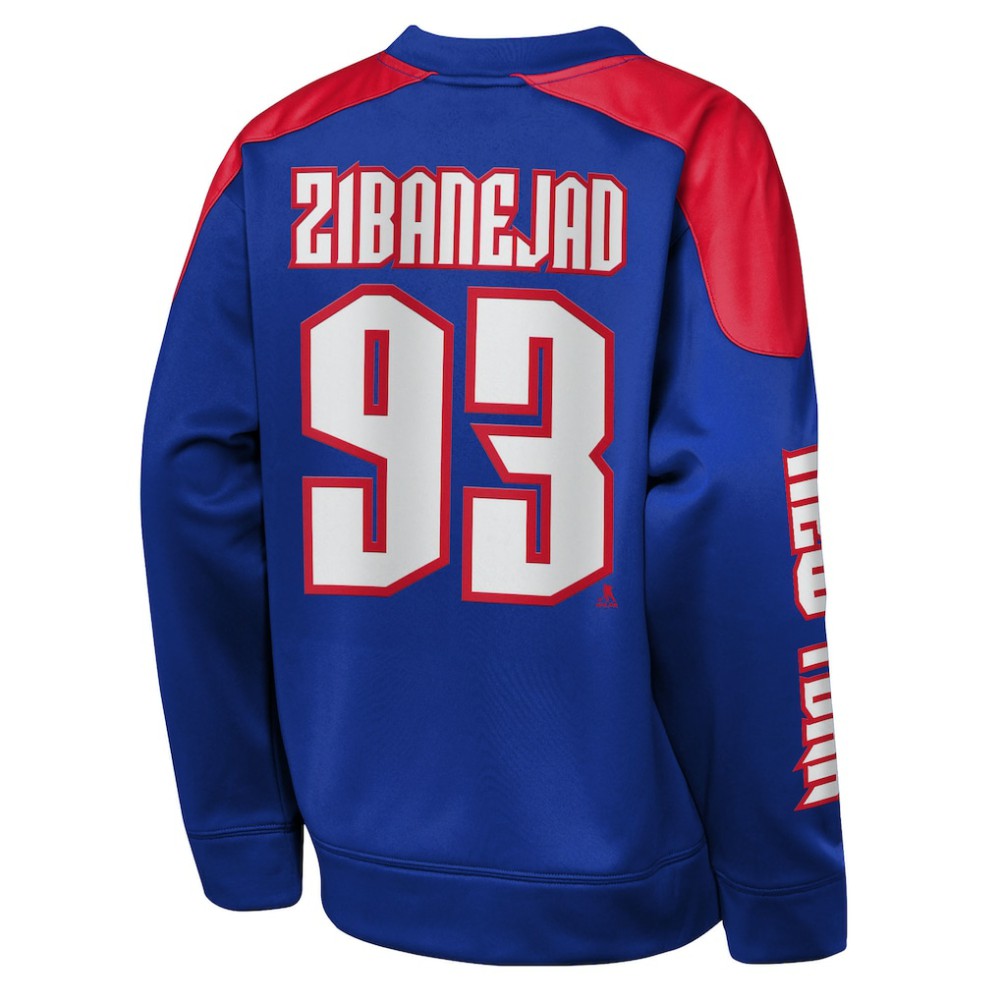 Mika Zibanejad New York Rangers Outerstuff Youth Best Defense Name & Number Crewneck Sweatshirt - Blue | NHL sale