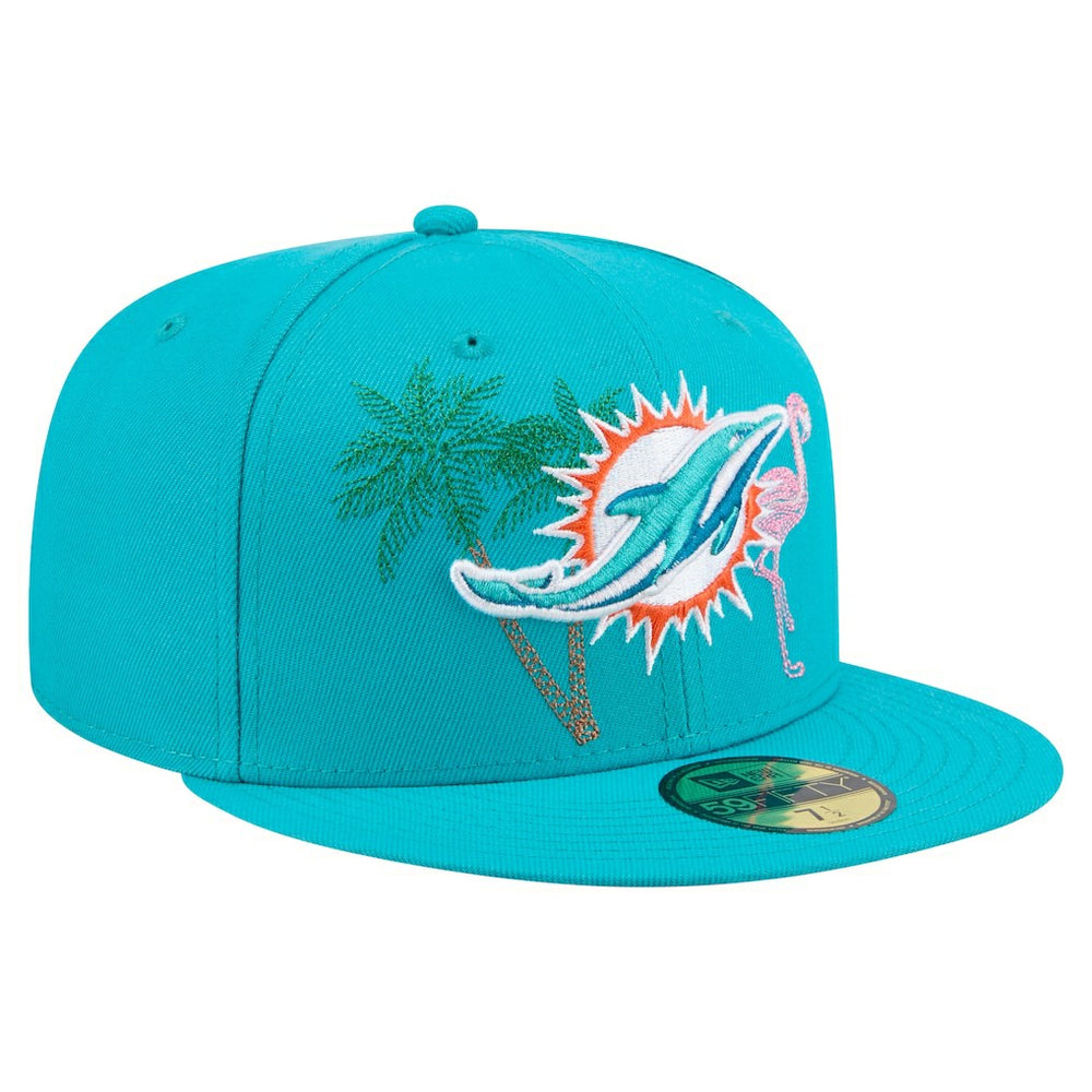 Miami Dolphins New Era State Stitch 59FIFTY Fitted Hat - Aqua - NFL