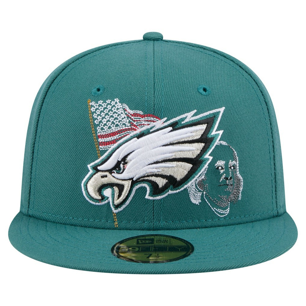 Philadelphia Eagles New Era State Stitch 59FIFTY Fitted Hat - Midnight Green - NFL