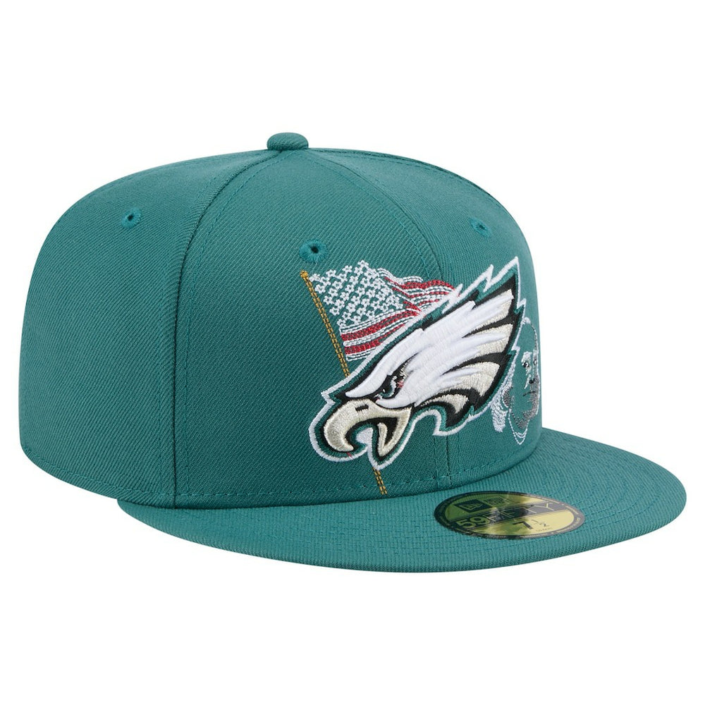 Philadelphia Eagles New Era State Stitch 59FIFTY Fitted Hat - Midnight Green - NFL
