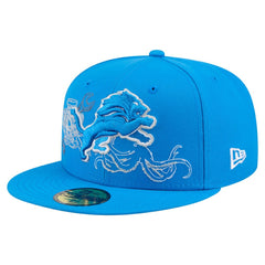 Detroit Lions New Era State Stitch 59FIFTY Fitted Hat - Blue - NFL