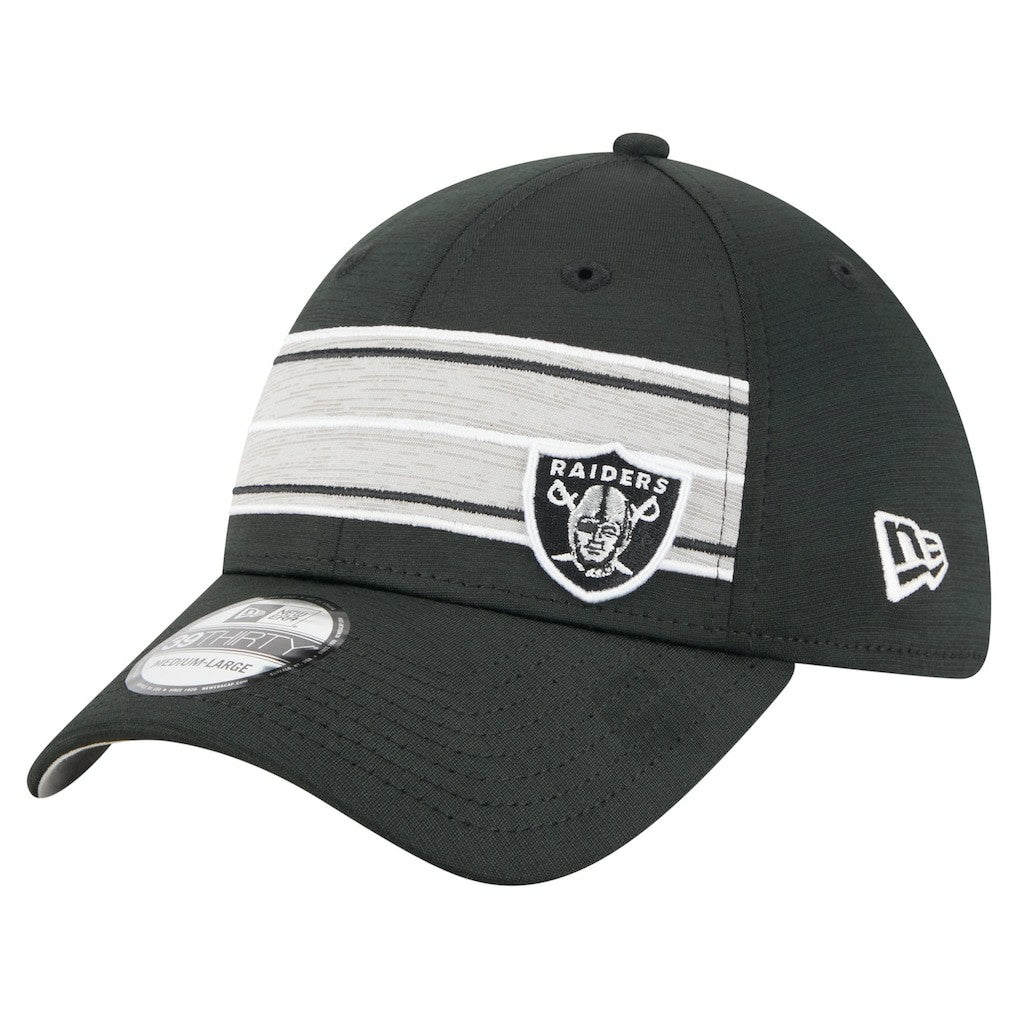 Las Vegas Raiders New Era Stripes 39THIRTY Flex Hat - Black - NFL