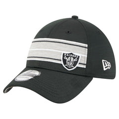Las Vegas Raiders New Era Stripes 39THIRTY Flex Hat - Black - NFL