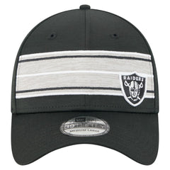 Las Vegas Raiders New Era Stripes 39THIRTY Flex Hat - Black - NFL