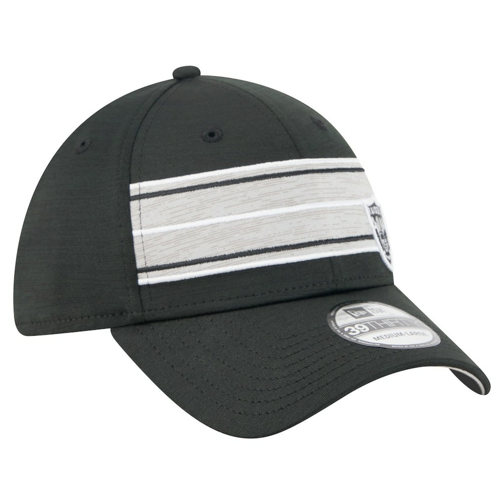 Las Vegas Raiders New Era Stripes 39THIRTY Flex Hat - Black - NFL