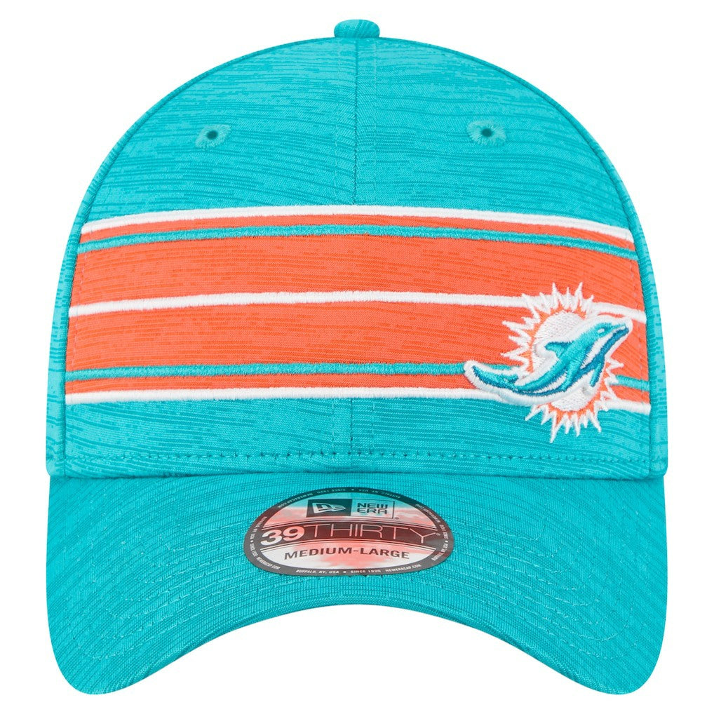 Miami Dolphins New Era Stripes 39THIRTY Flex Hat - Aqua - NFL