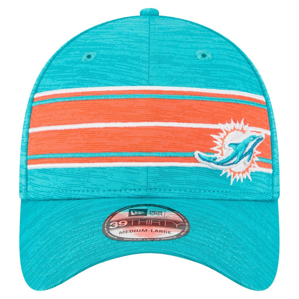Miami Dolphins New Era Stripes 39THIRTY Flex Hat - Aqua - NFL
