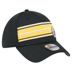 Pittsburgh Steelers New Era Stripes 39THIRTY Flex Hat - Black - NFL