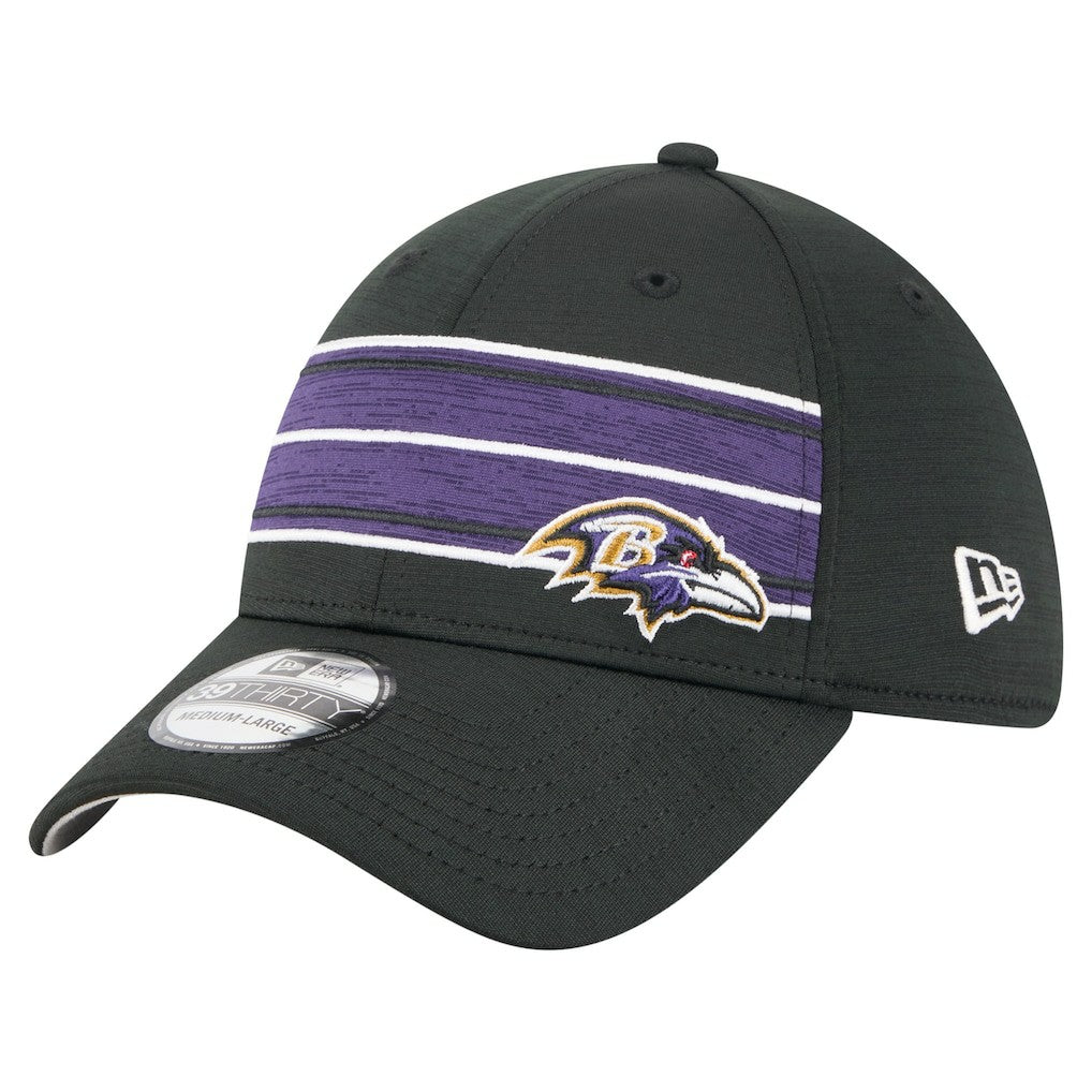 Baltimore Ravens New Era Stripes 39THIRTY Flex Hat - Black - NFL