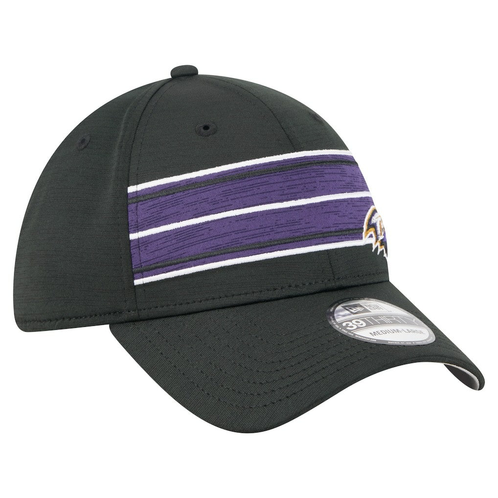 Baltimore Ravens New Era Stripes 39THIRTY Flex Hat - Black - NFL