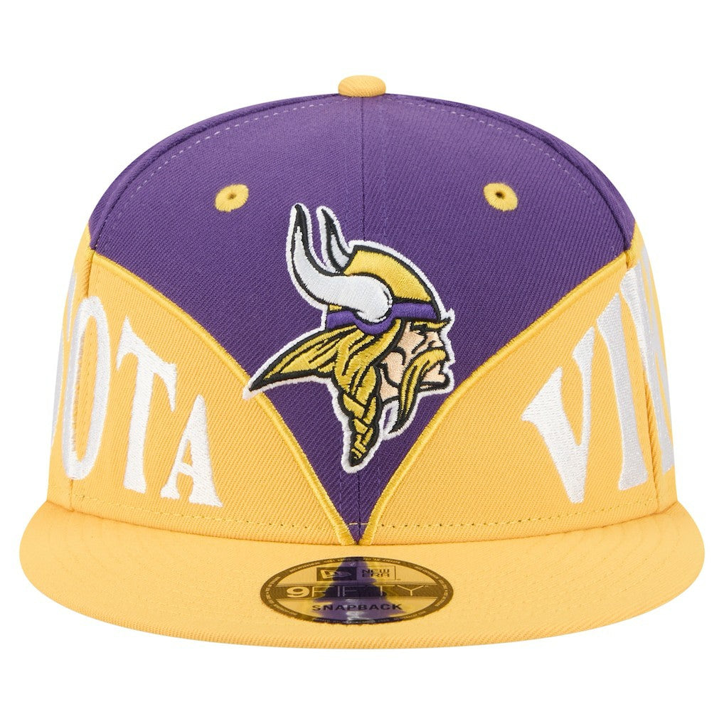 Minnesota Vikings New Era Split 9FIFTY Snapback Hat - Purple/Gold - NFL