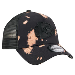Kansas City Chiefs New Era Bleached 9FORTY A-Frame Adjustable Hat - Black - NFL