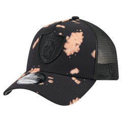 Las Vegas Raiders New Era Bleached 9FORTY A-Frame Adjustable Hat - Black - NFL