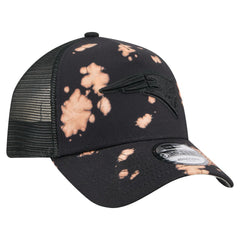 New England Patriots New Era Bleached 9FORTY A-Frame Adjustable Hat - Black - NFL