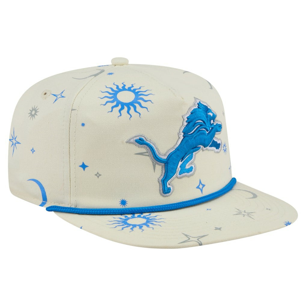Detroit Lions New Era Celestial Golfer Snapback Hat - Cream - NFL