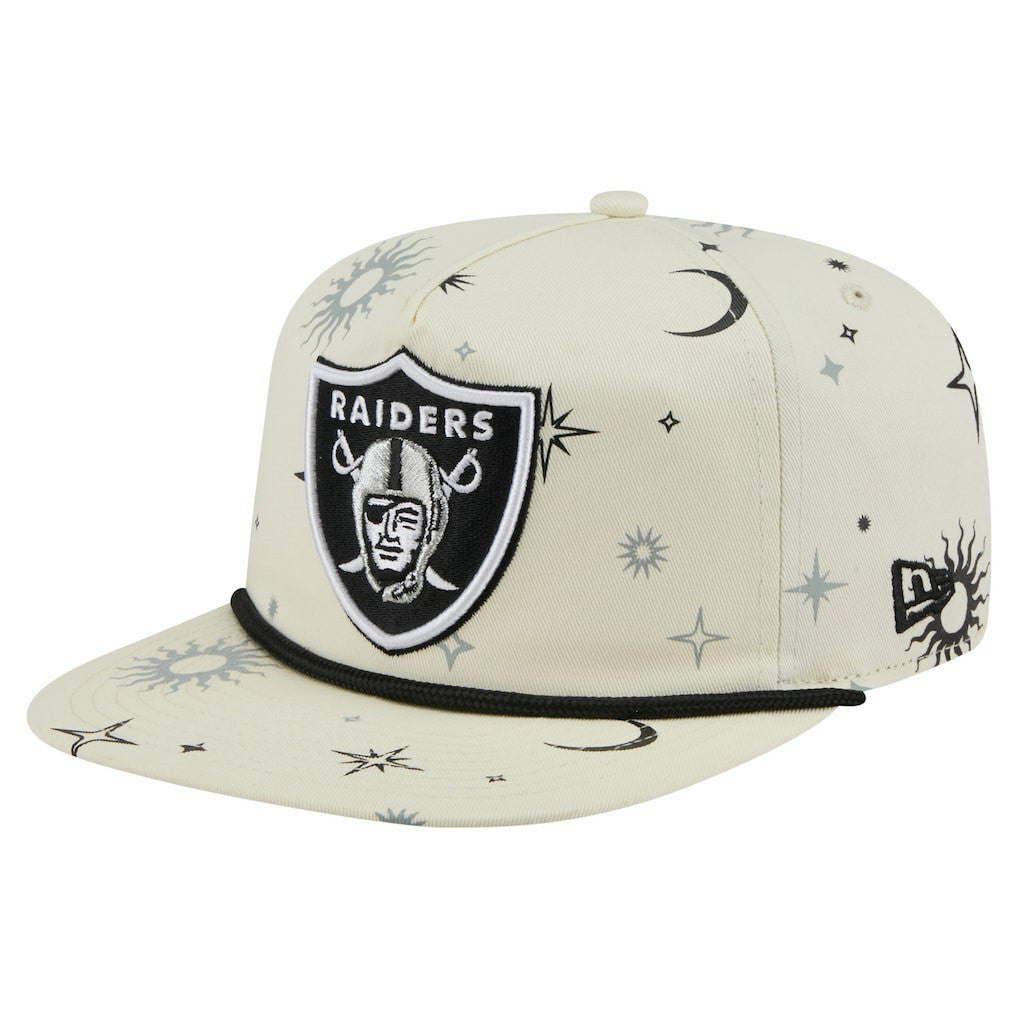 Las Vegas Raiders New Era Celestial Golfer Snapback Hat - Cream - NFL