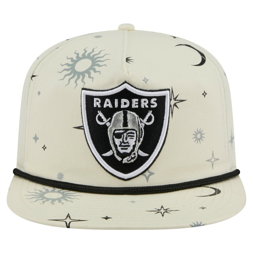 Las Vegas Raiders New Era Celestial Golfer Snapback Hat - Cream - NFL