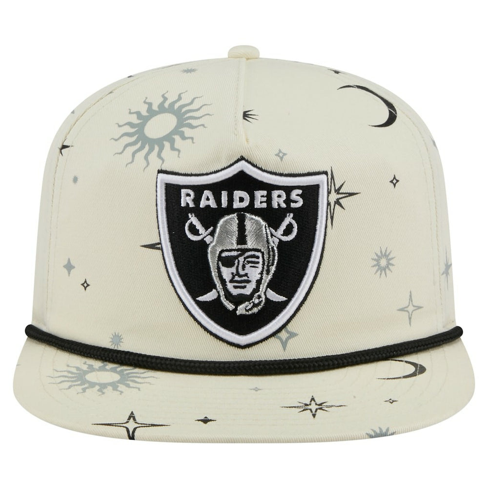 Las Vegas Raiders New Era Celestial Golfer Snapback Hat - Cream - NFL