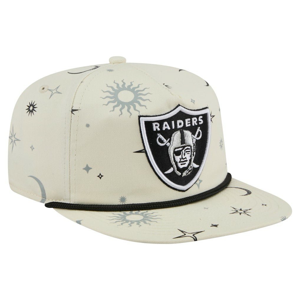 Las Vegas Raiders New Era Celestial Golfer Snapback Hat - Cream - NFL