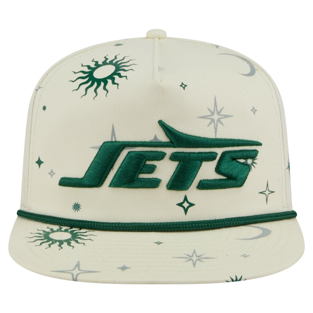New York Jets New Era Celestial Golfer Snapback Hat - Cream - NFL