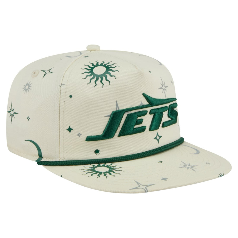 New York Jets New Era Celestial Golfer Snapback Hat - Cream - NFL