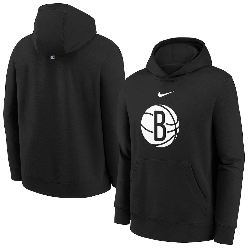Nike Brooklyn Nets Youth 2025/26 Club Fleece Hoodie Black