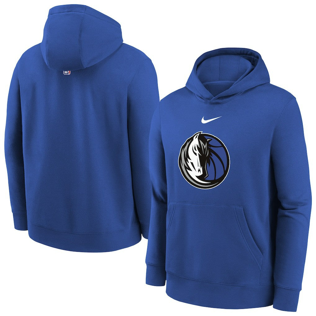 Nike Dallas Mavericks Youth 2025/26 Club Fleece Hoodie Blue