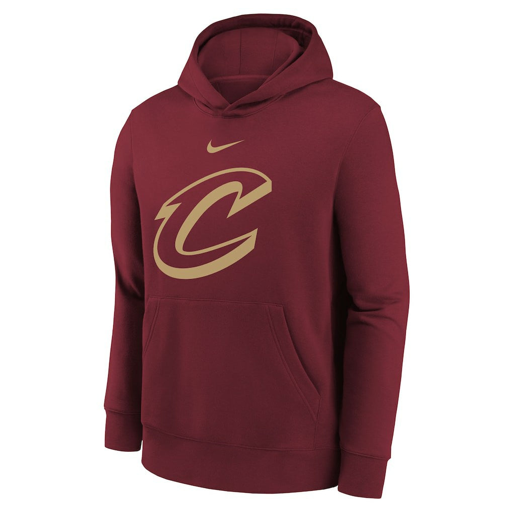 Nike Cleveland Cavaliers Youth 2025/26 Club Fleece Hoodie Wine