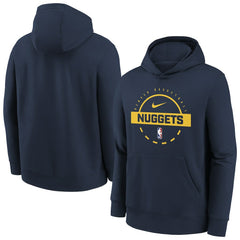 Nike Denver Nuggets Youth 2025/26 Club Fleece Practice Hoodie Navy