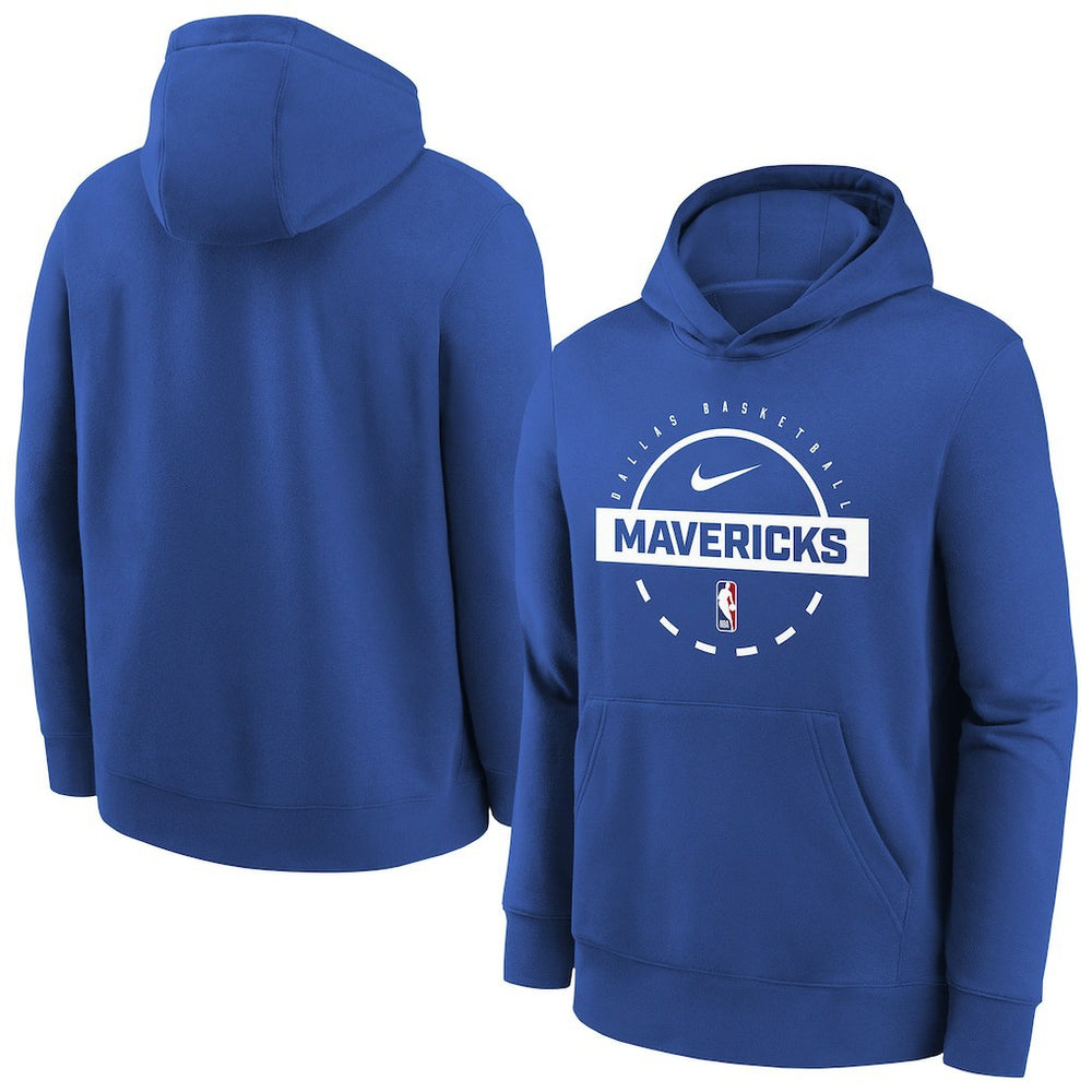 Nike Dallas Mavericks Youth 2025/26 Club Fleece Practice Hoodie Blue