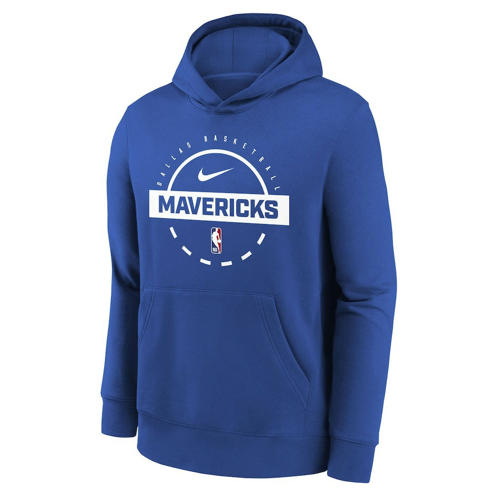 Nike Dallas Mavericks Youth 2025/26 Club Fleece Practice Hoodie Blue