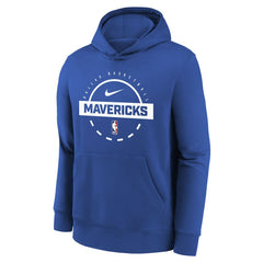 Nike Dallas Mavericks Youth 2025/26 Club Fleece Practice Hoodie Blue