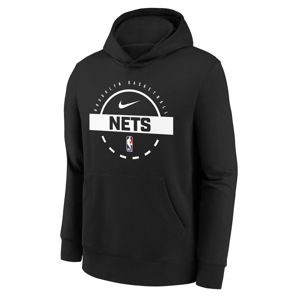 Nike Brooklyn Nets Youth 2025/26 Club Fleece Practice Hoodie Black