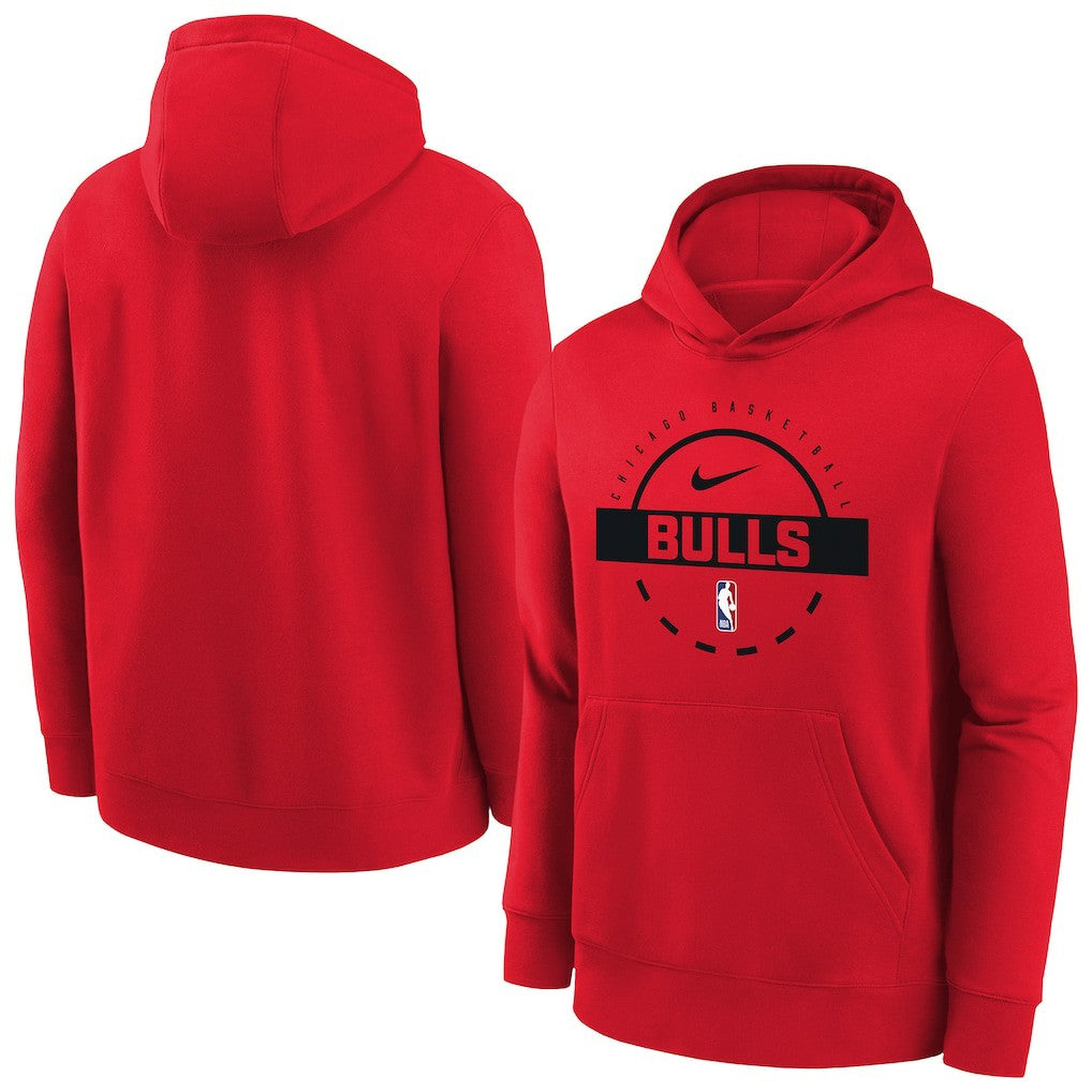 Nike Chicago Bulls Youth 2025/26 Club Fleece Practice Hoodie Red