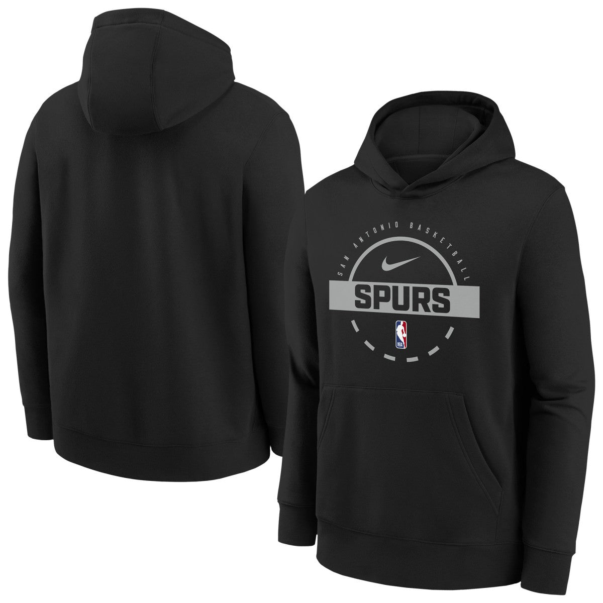 Nike San Antonio Spurs Youth 2025/26 Club Fleece Practice Hoodie Black